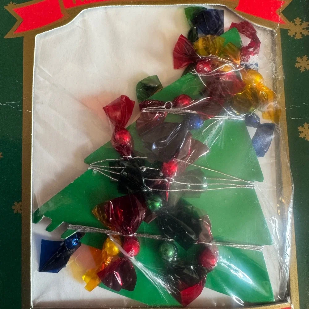 Vintage Frank's Nursery & Crafts 4ft Candy Garland Mini Christmas Tree Ornaments